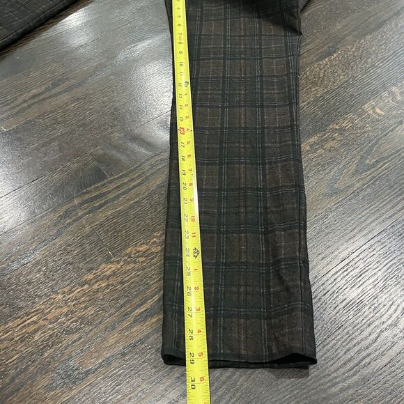 Avenue Montaigne Pants Women’s 6 Louis Green Plaid Slim Pull-On Elastic Waist - Picture 6 of 7